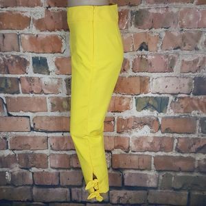 𝅺ZARA Basic High Waisted Yellow Bow Tie Pants S